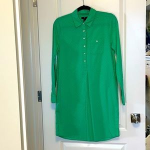 Green Gap Swiss Dot Shirt Dress